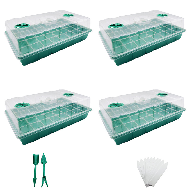 Food Storage Plants - シードスターターキット,ドームとベースのシードボックス,苗の発芽,40パック