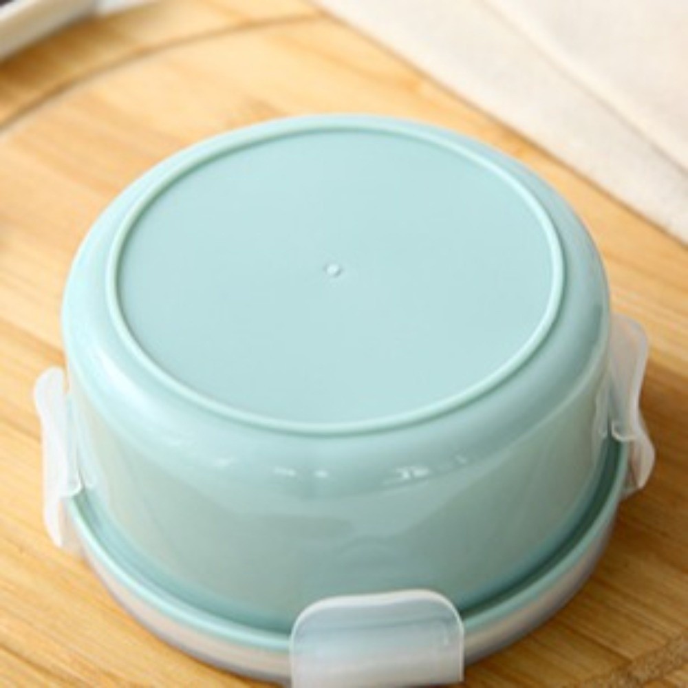 Food Storage Lock Box - 5個入りポータブルプラスチック製食品保存容器 丸型 密閉スナップロック式ランチボックス 冷蔵庫用食品ボックス パントリー収納