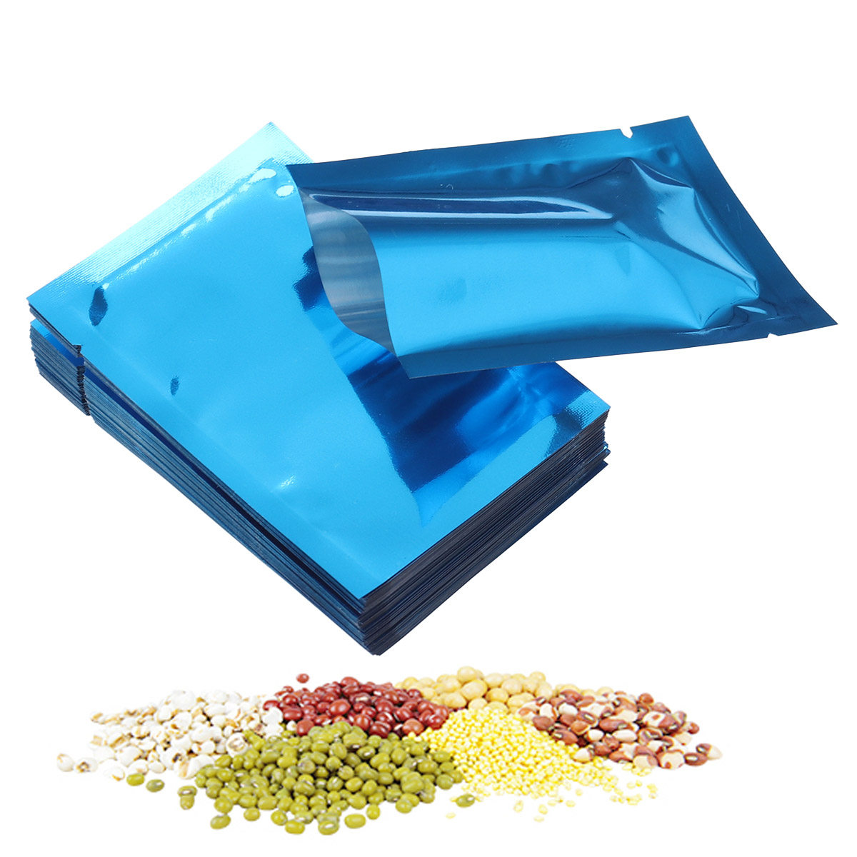 Food Storage For Long Term - 100枚入り食品真空保存袋 防水性 再利用可能 窓付き コーヒー、紅茶、砂糖、ナッツなどの長期保存に最適