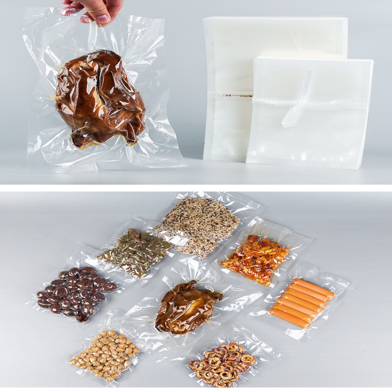 Food Storage Vacuum Seal Bags - 200個入り 高透明 オープンタイプ フラット真空プラスチックバッグ DIY 食品