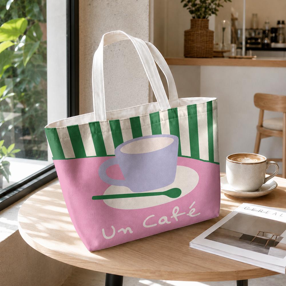Food Storage Quotes - カラフルなフードアートの名言入り収納バッグ、キャンバス両面プリントセット、2個入りメイクアップポーチセット（ジッパー付き）、ピクニックや旅行に最適
