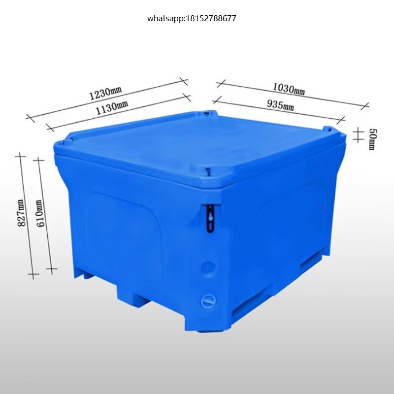 Food Storage Box - 660L 断熱加工済み回転成形プラスチックボックス（食品およびシーフード保管用）