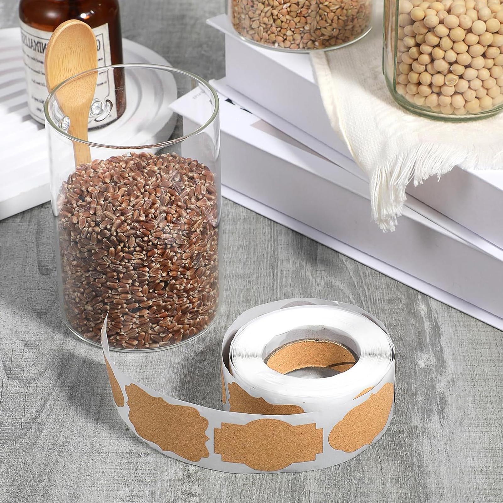 クラフトラベル 300枚 書き込み可能な空白のネームタグ 1 - Food Storage Jar Labels のレビューと価格