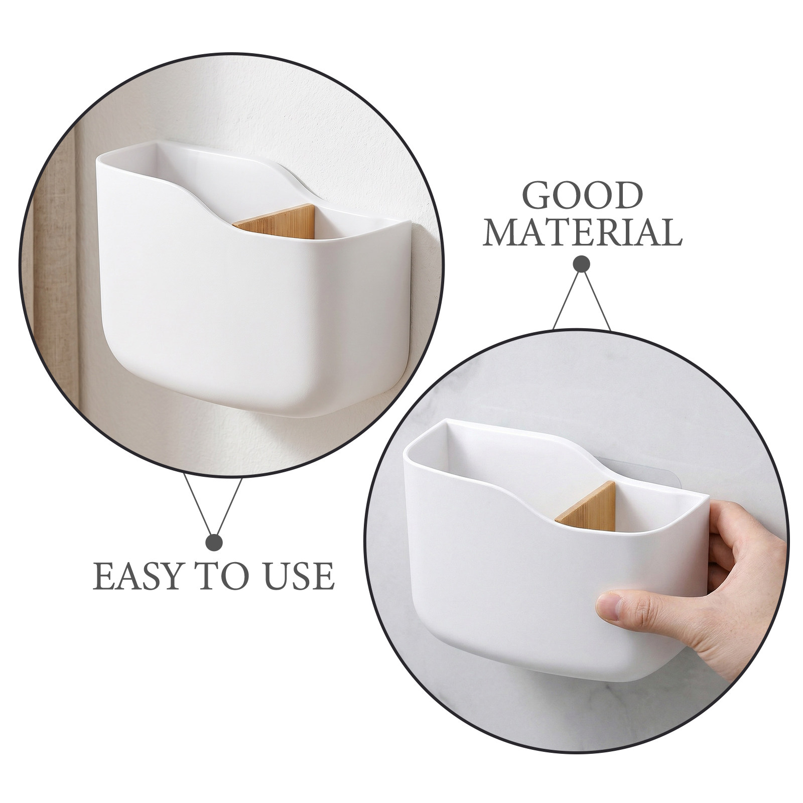 3個入りリモコンホルダー 壁掛けオーガナイザー 竹製仕切り  - Food Storage Box のレビューと価格
