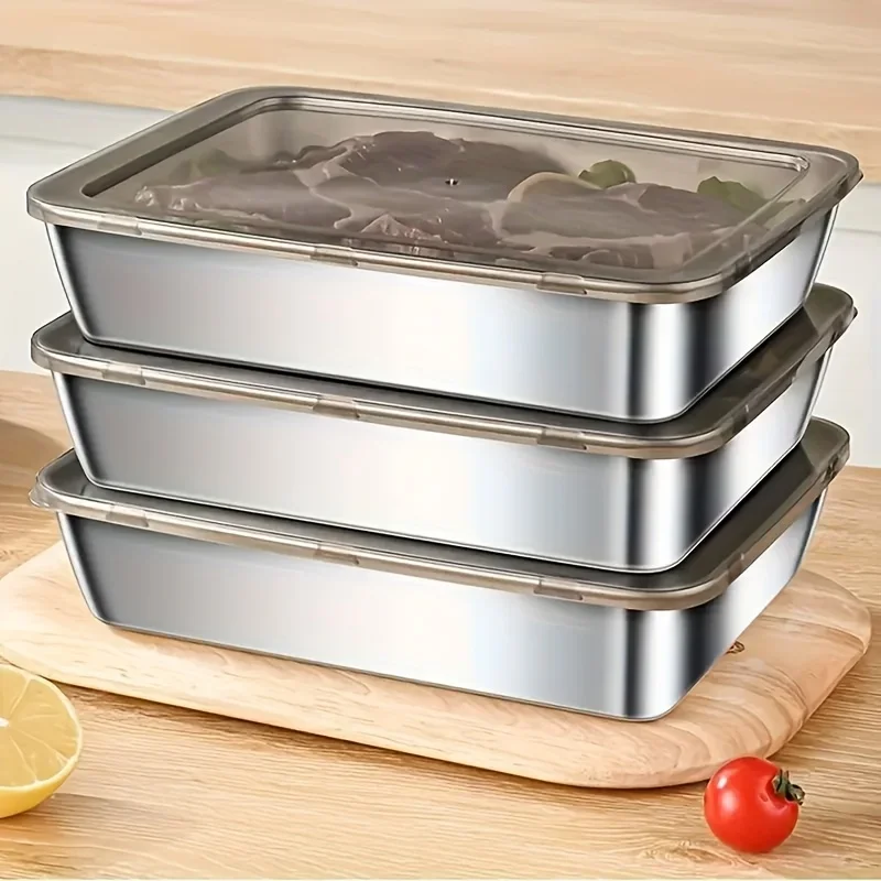 5個入りステンレス製食品保存容器セット - 漏れ防止蓋、耐久 - Food Storage Stainless Steel のレビューと価格