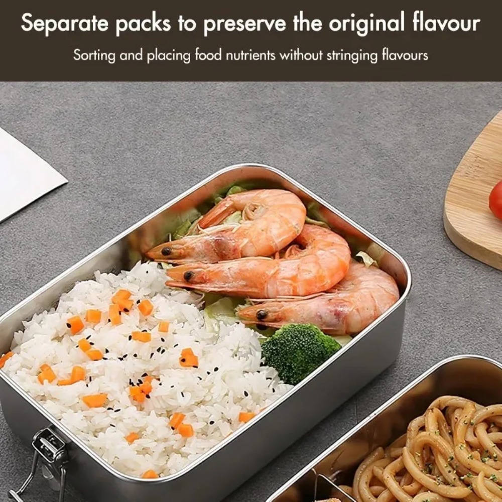 新しい 850 ミリリットル弁当箱ロッククリップ付きステンレ - Food Storage Lock Box のレビューと価格