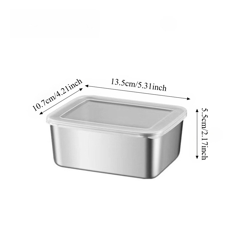 3/6個入り ステンレス製 長方形食品保存容器 蓋付き 厚手 - Food Storage Stainless Steel のレビューと価格