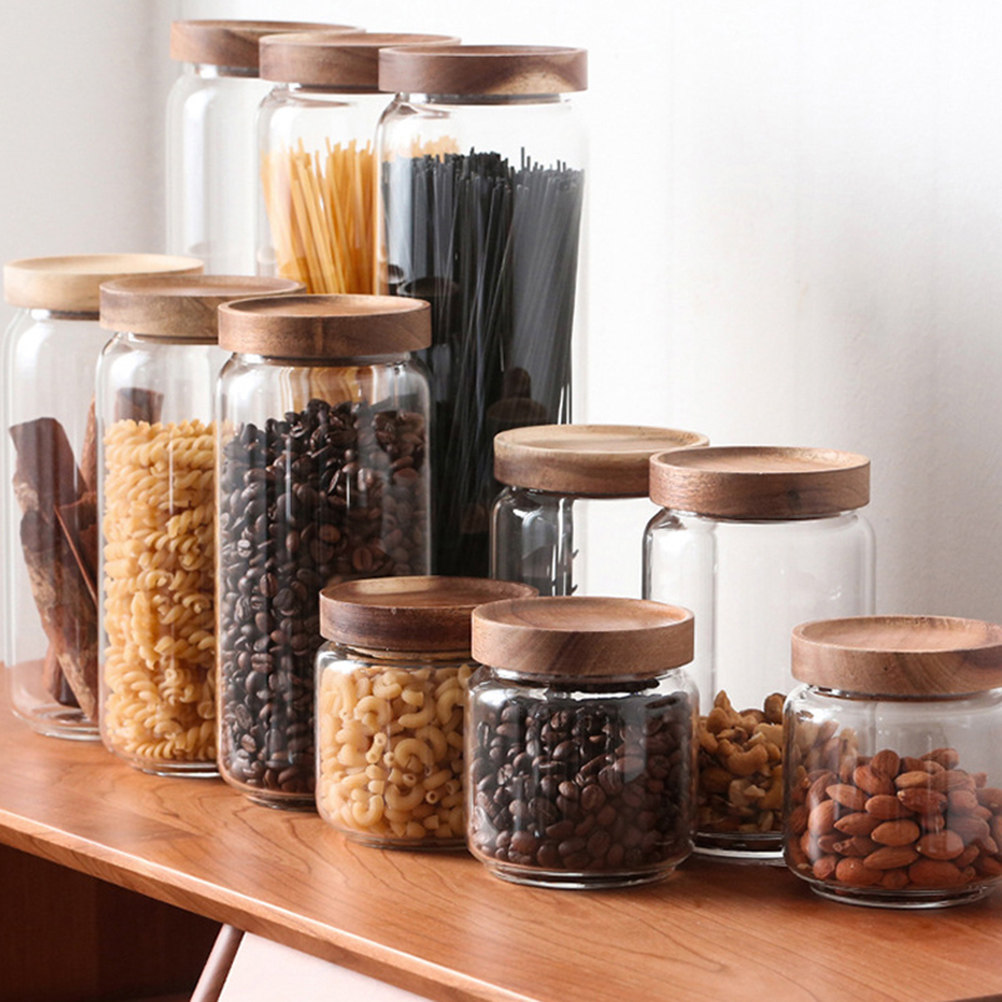 1個入り高ホウケイ酸ガラス製穀物保存容器 透明密閉食品ジャー - Food Storage Containers Glass のレビューと価格