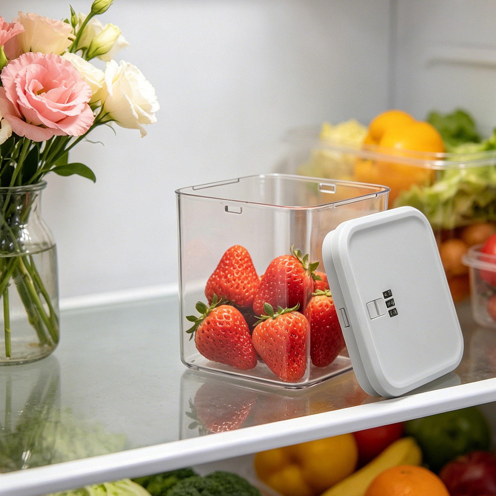 冷蔵庫用積み重ね可能なロックボックス、食品保管用、暗証番号ロ - Food Storage Lock Box のレビューと価格