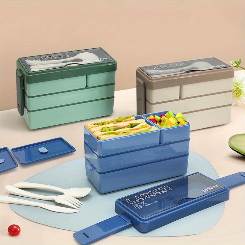 カトラリー付き大容量弁当箱,多層食品保存,積み重ね可能な漏れ - Xxl Food Storage Container のレビューと価格