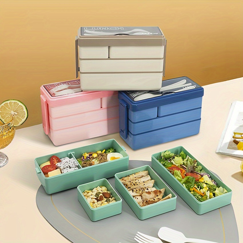 カトラリー付き大容量弁当箱,多層食品保存,積み重ね可能な漏れ - Xxl Food Storage Container のレビューと価格