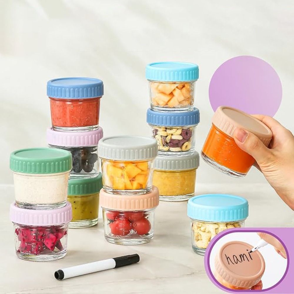 6個入りメイソンジャー ガラス製ベビーフードジャー 再利用可 - Food Storage Containers Glass のレビューと価格