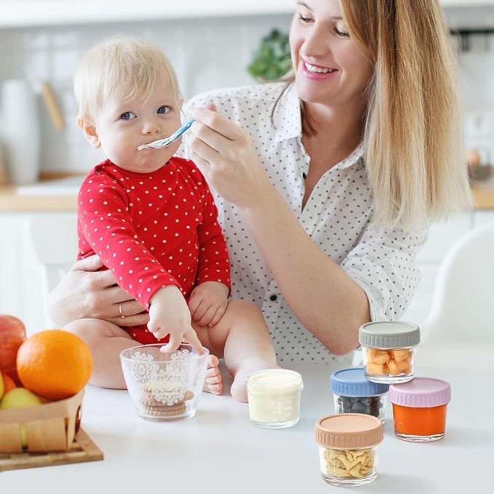 6個入りメイソンジャー ガラス製ベビーフードジャー 再利用可 - Food Storage Containers Glass のレビューと価格