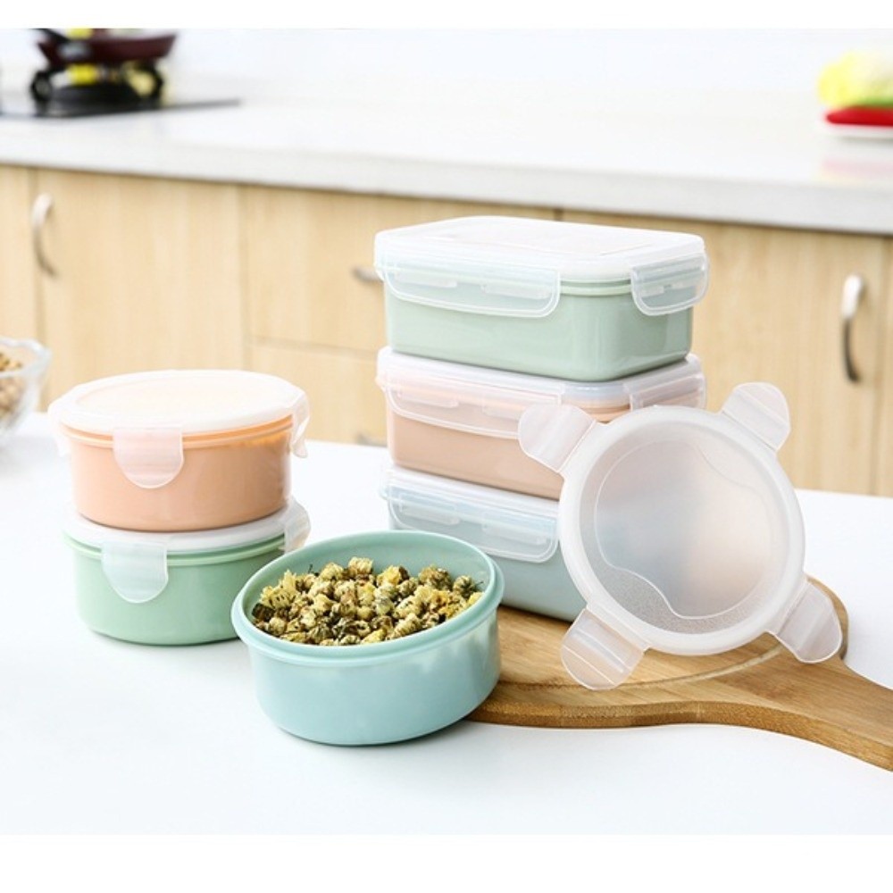 5個入りポータブルプラスチック製食品保存容器 丸型 密閉スナ - Food Storage Lock Box のレビューと価格