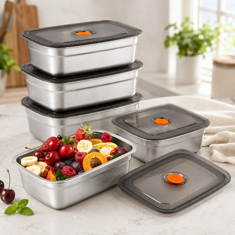 ステンレス製大容量弁当箱 密閉型漏れ防止ランチボックス キャ - Xxl Food Storage Container のレビューと価格