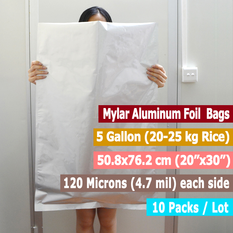 10 パック 5 ガロンマイラーバッグアルミホイル食品長期保 - Food Storage For Long Term のレビューと価格