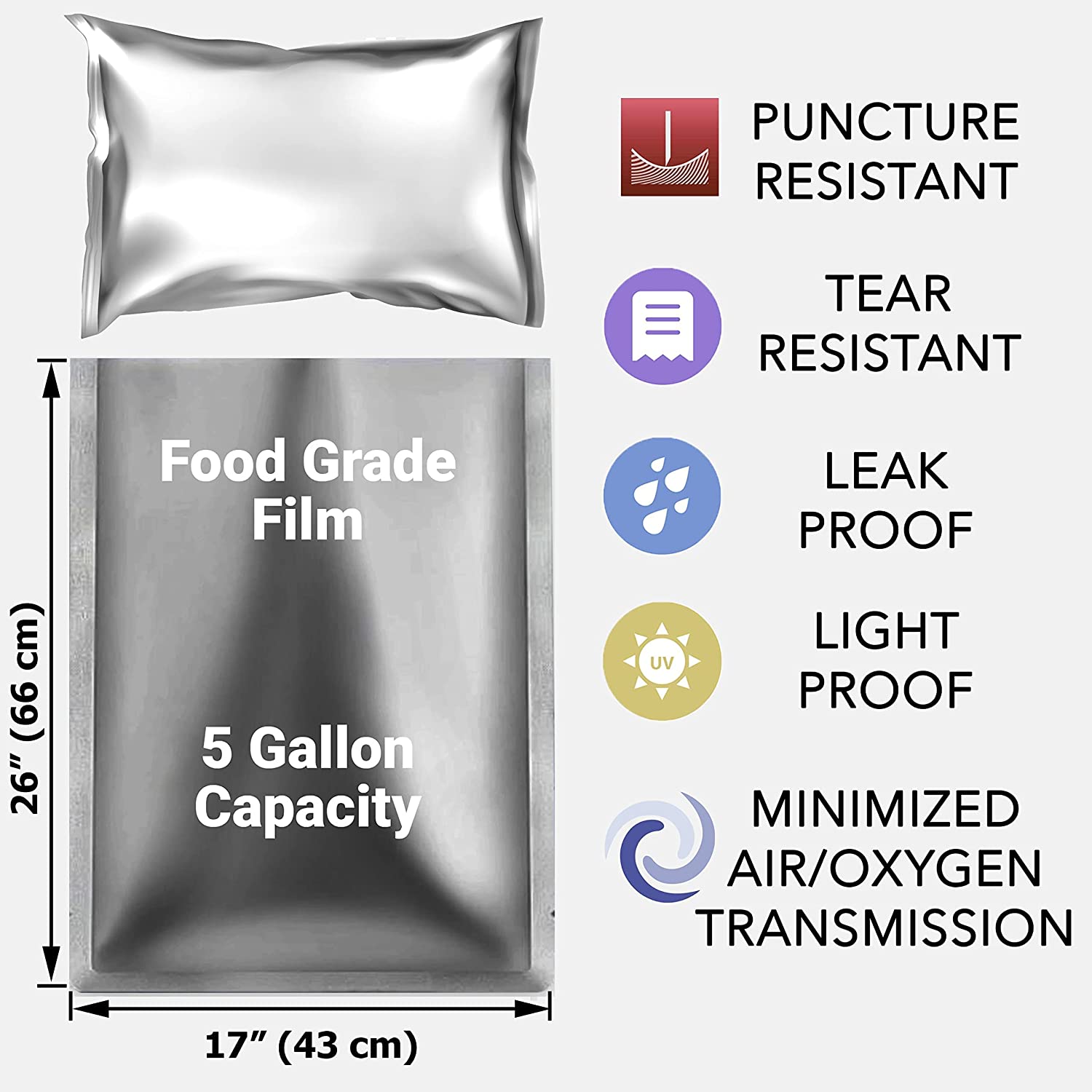 10 パック 5 ガロンマイラーバッグアルミホイル食品長期保 - Food Storage For Long Term のレビューと価格