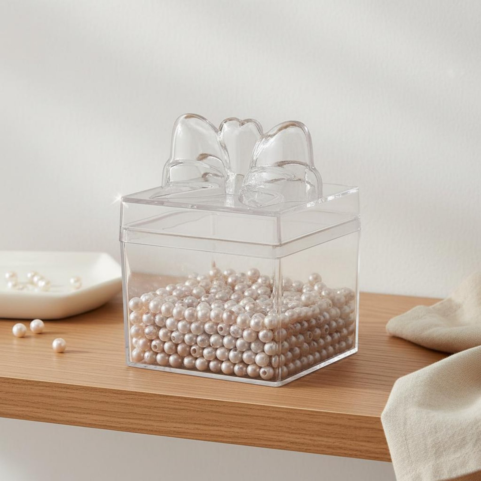 透明プラスチック製キャンディボックス、リボン付き多目的透明キ - Food Storage Box のレビューと価格