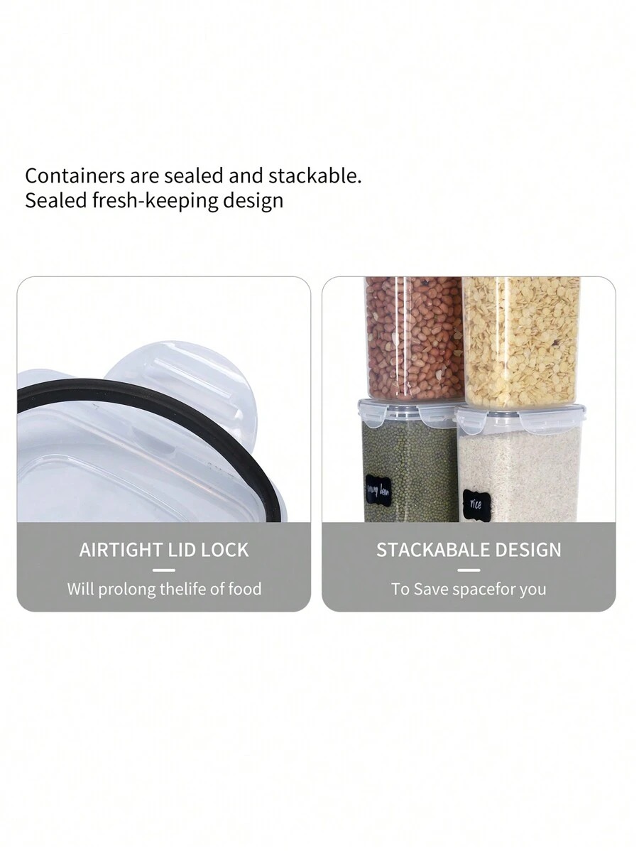 ふた付きの再利用可能なプラスチック製の密封された瓶、食品貯蔵 - Food Storage Jar Labels のレビューと価格