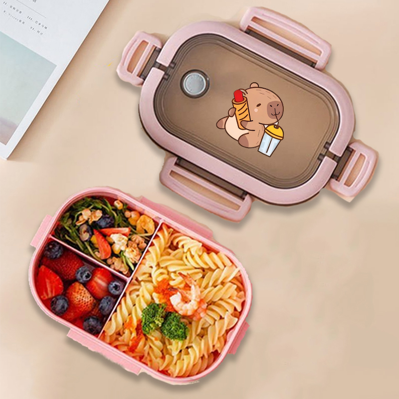 カピバラ弁当箱アニメ動物プリント食品保存容器子供学校ピクニッ - Food Storage Box のレビューと価格