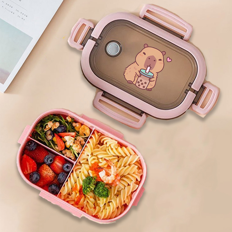 カピバラ弁当箱アニメ動物プリント食品保存容器子供学校ピクニッ - Food Storage Box のレビューと価格