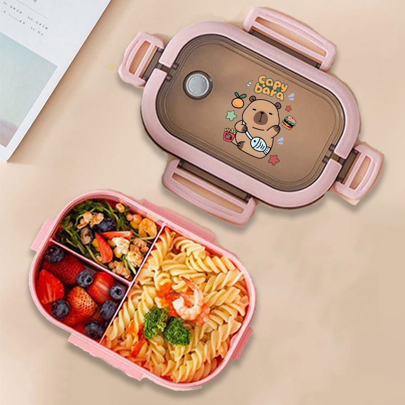 カピバラ弁当箱アニメ動物プリント食品保存容器子供学校ピクニッ - Food Storage Box のレビューと価格