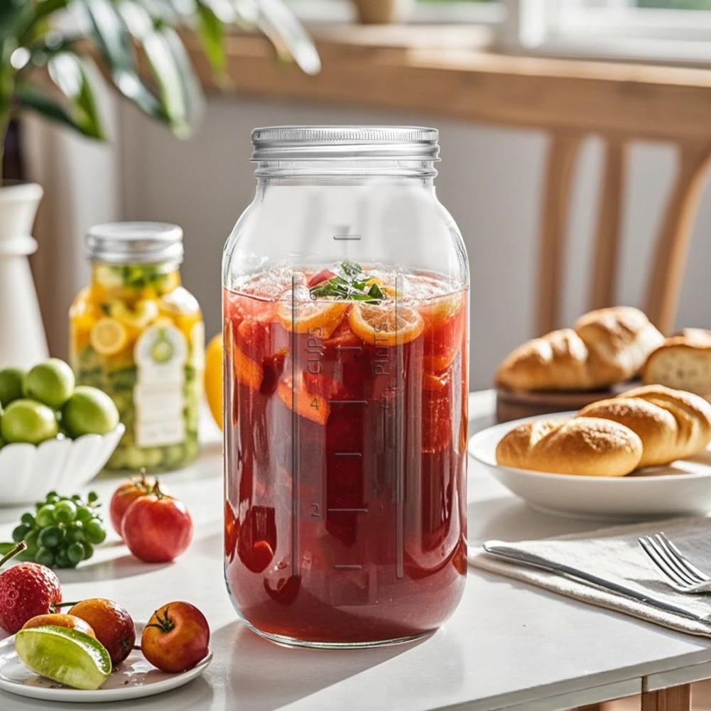 2000ML広口メイソンガラスジャー、蓋付き大型食品保存瓶、 - Food Storage Containers Glass のレビューと価格