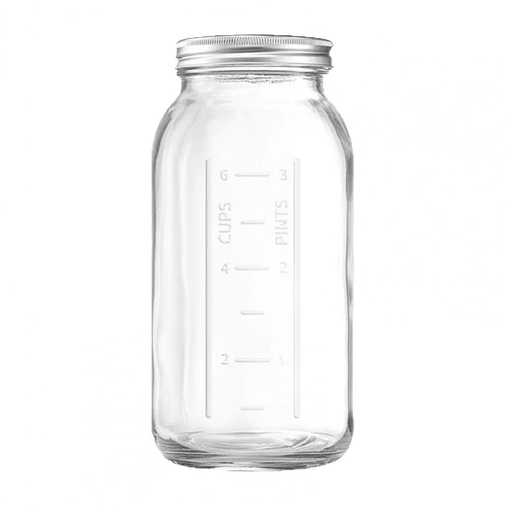 2000ML広口メイソンガラスジャー、蓋付き大型食品保存瓶、 - Food Storage Containers Glass のレビューと価格