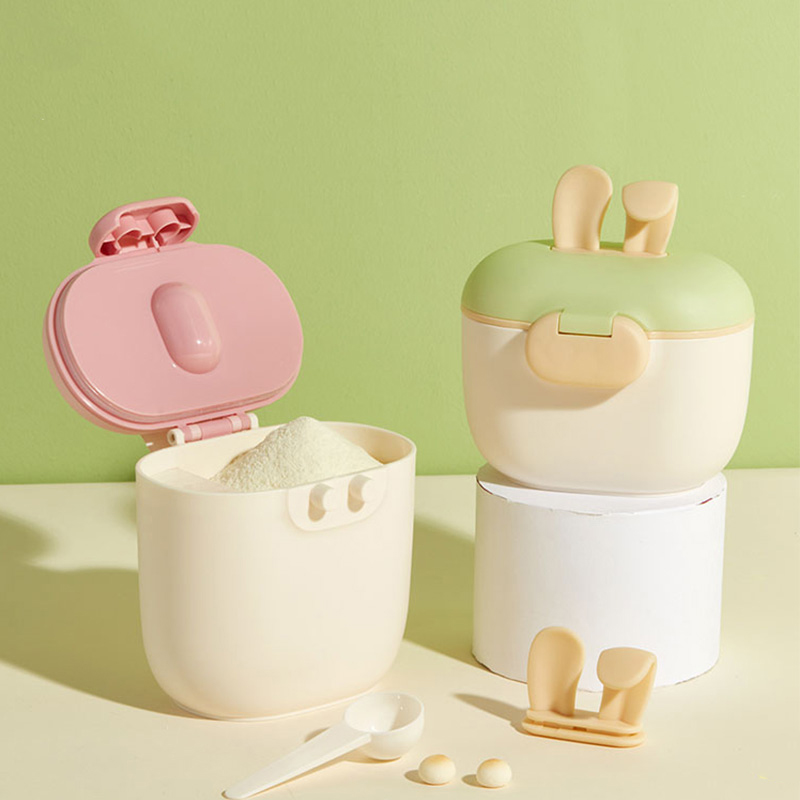 新しいシリコン製うさぎ耳型ミルクディスペンサー、粉ミルク容器 - Food Storage Lock Box のレビューと価格