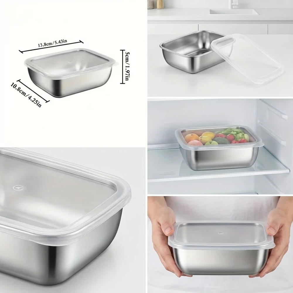 6個入りステンレス製食品保存容器漏れ防止6個入りステンレス製 - Food Storage Stainless Steel のレビューと価格