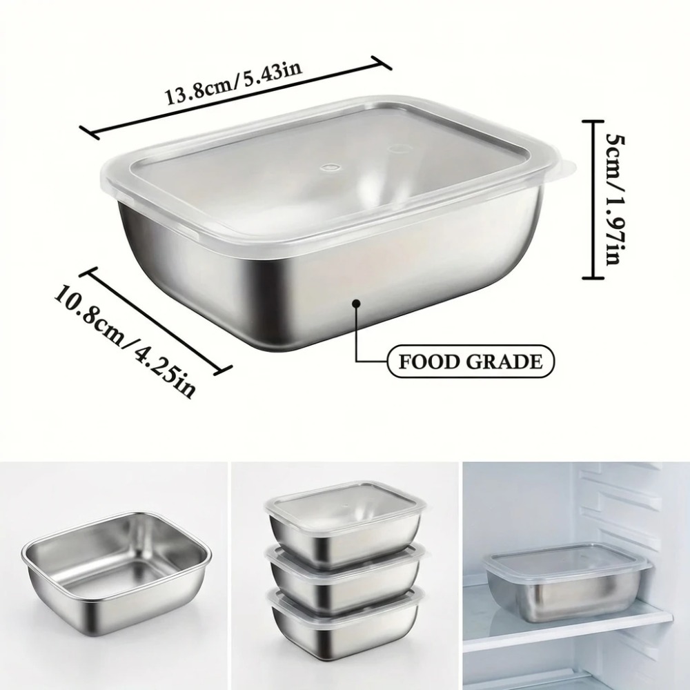 6個入りステンレス製食品保存容器漏れ防止6個入りステンレス製 - Food Storage Stainless Steel のレビューと価格