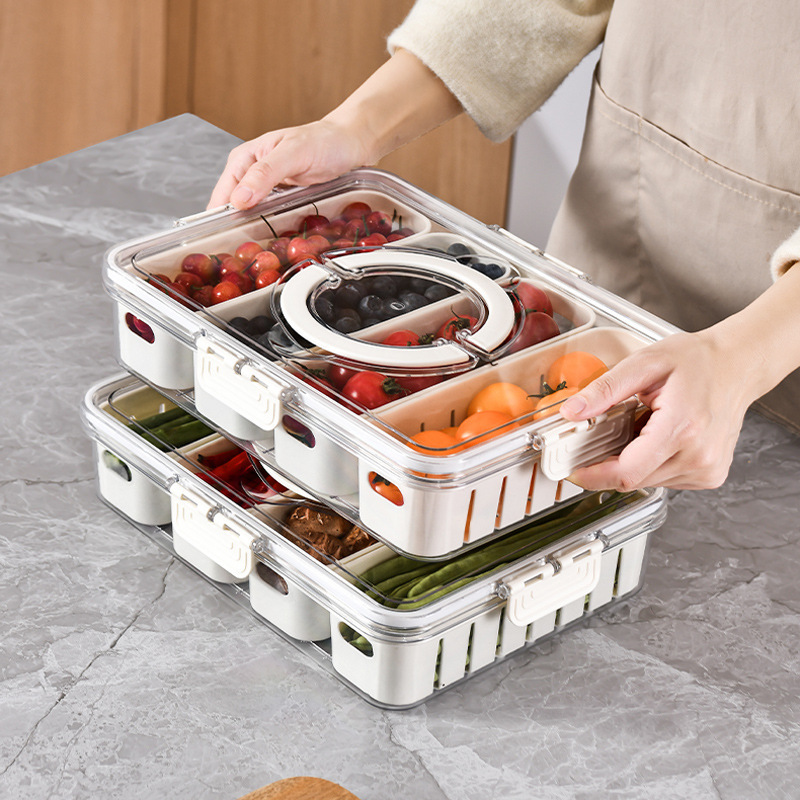 蓋付き分割サービングトレイ、食品保存容器、スナックボックス、 - Food Storage Boxes のレビューと価格