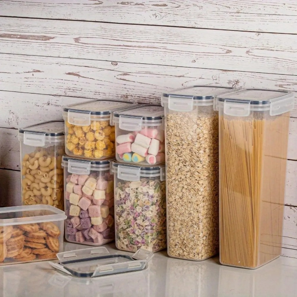 8個セット 密閉食品保存容器 蓋付き プラスチック製 キッチ - Food Storage Jar Labels のレビューと価格