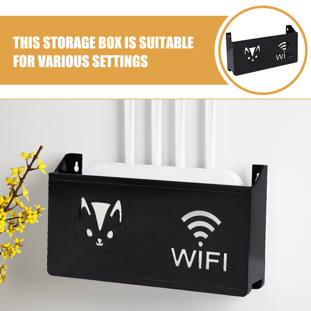 壁掛けルーター収納ボックス装飾WiFiホルダーオーガナイザー - Food Storage Box のレビューと価格