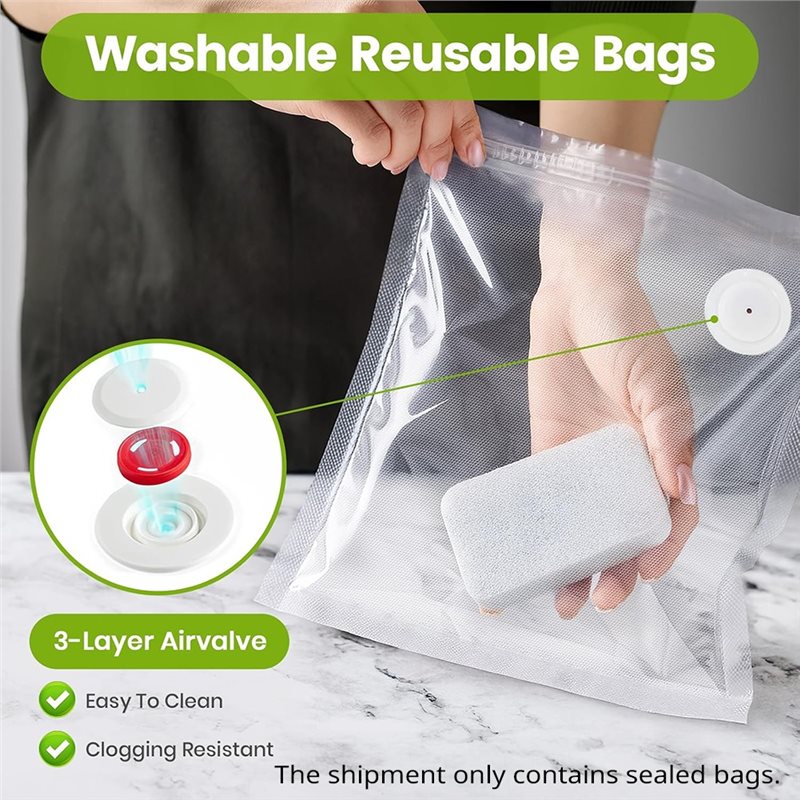 ABUD-食品用真空シーラーバッグ、15個8.3インチ×8. - Food Storage Vacuum Seal Bags のレビューと価格
