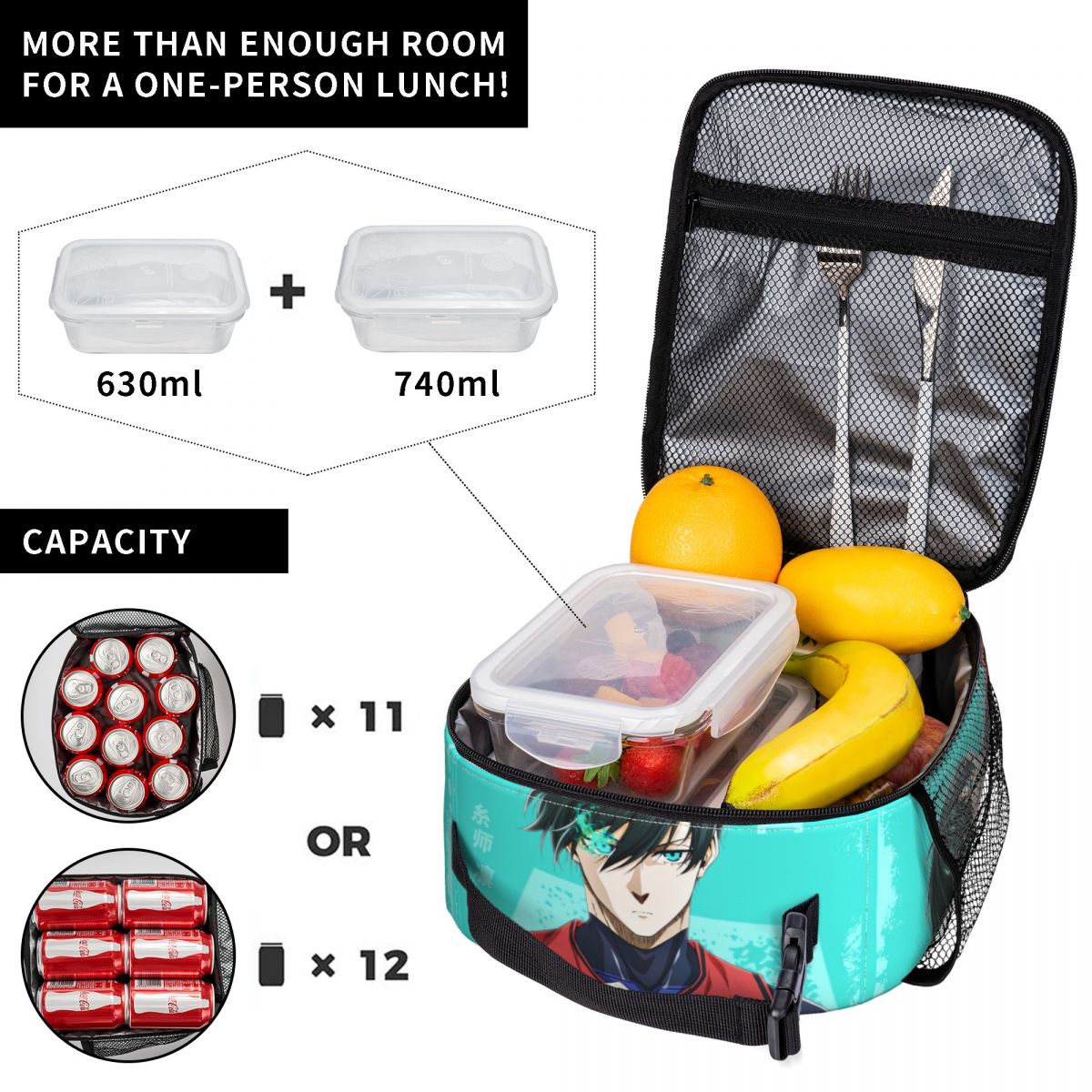 アニメブルーロック製品断熱ランチトートバッグ仕事用収納食品ボ - Food Storage Lock Box のレビューと価格