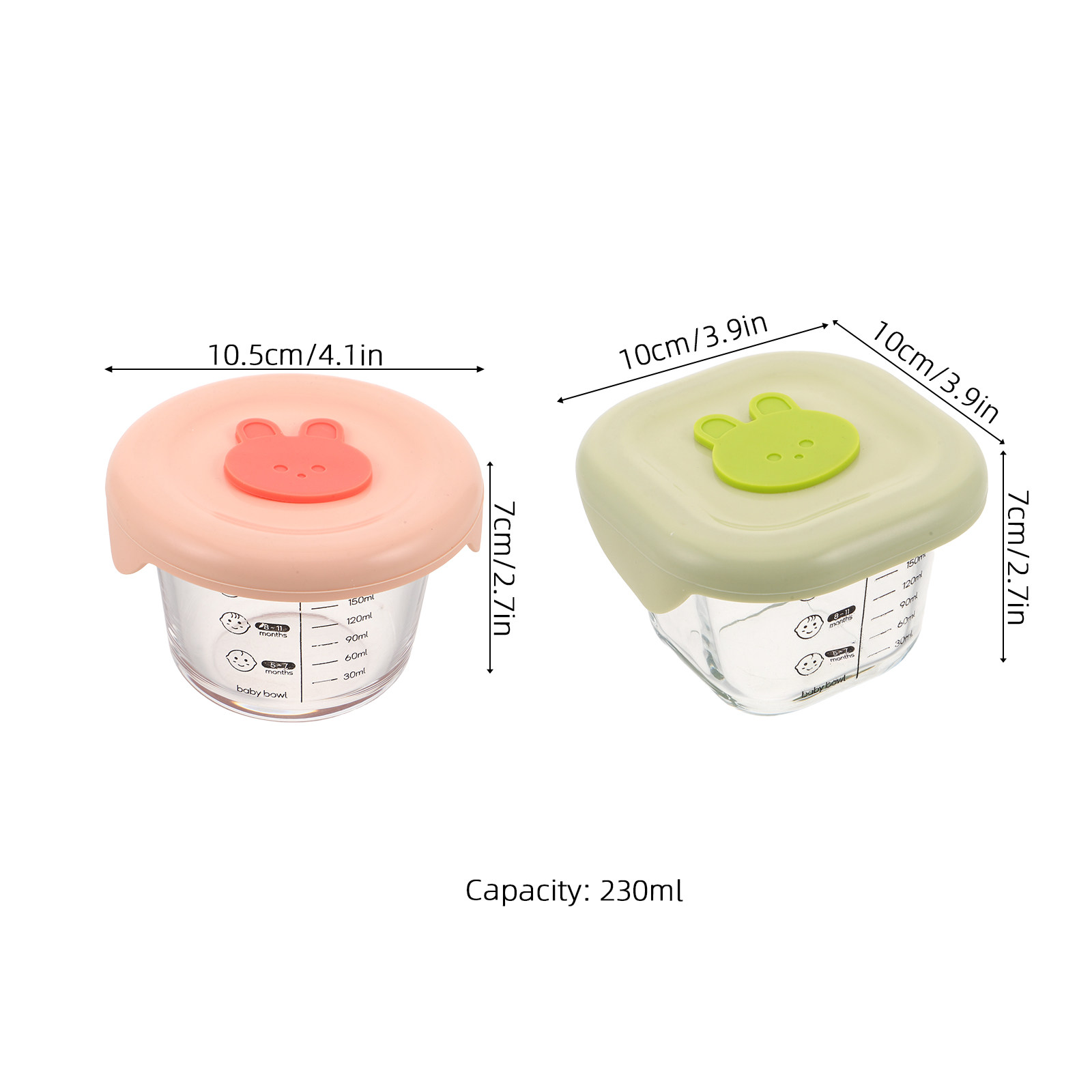 2個入りベビーフード保存容器 ガラス製 230ml 密閉型漏 - Food Storage Containers Glass のレビューと価格