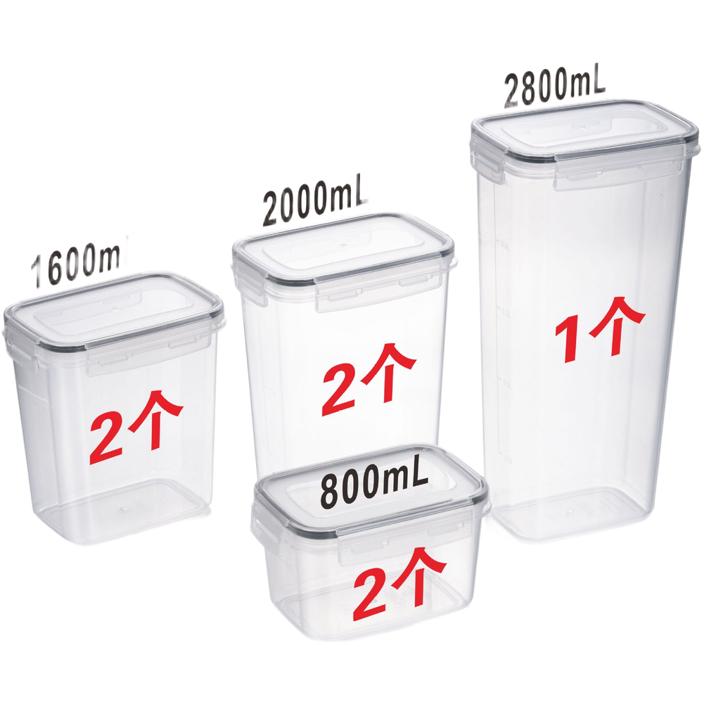 正方形の透明な気密食品保存容器セット、厚いPPプラスチック製 - Food Storage For Long Term のレビューと価格