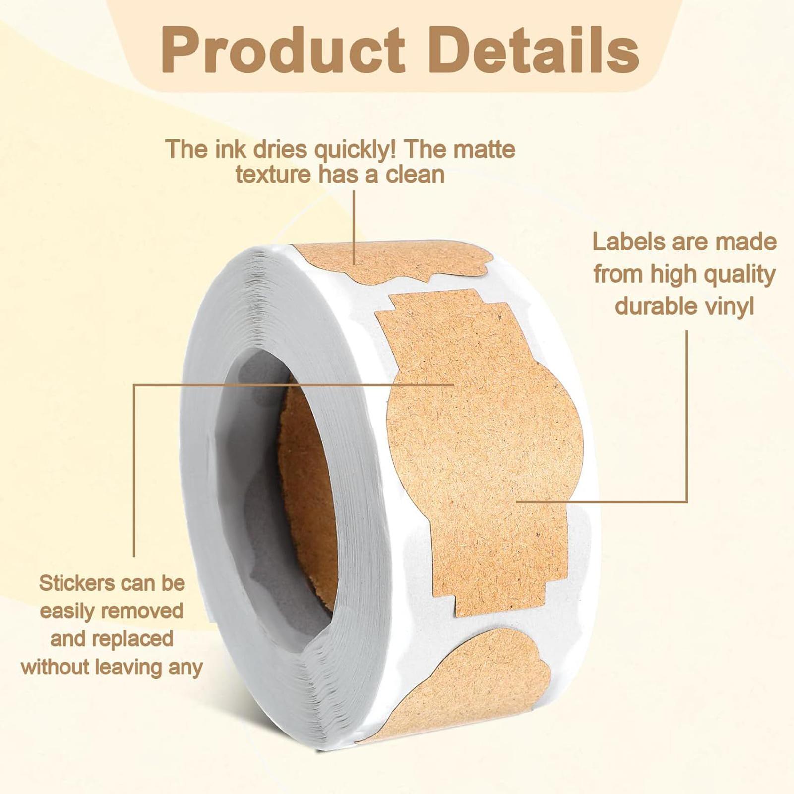 300枚入り ジャーラベルステッカー 書き込み可能 空白タグ - Food Storage Jar Labels のレビューと価格