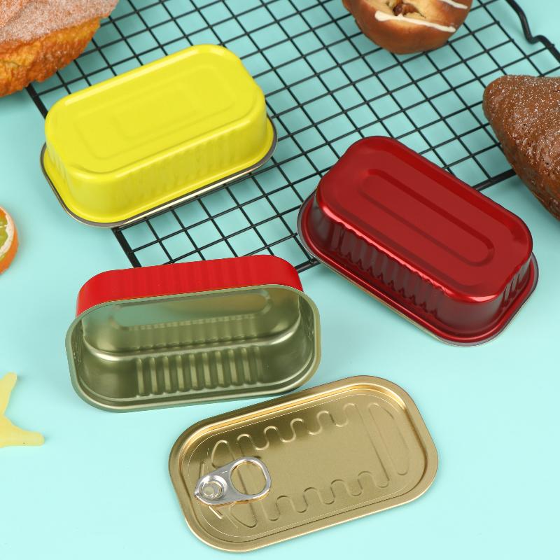 2個入り 空のミニ缶 密封食品缶 プルリング付き蓋 金属製  - Food Storage Box のレビューと価格