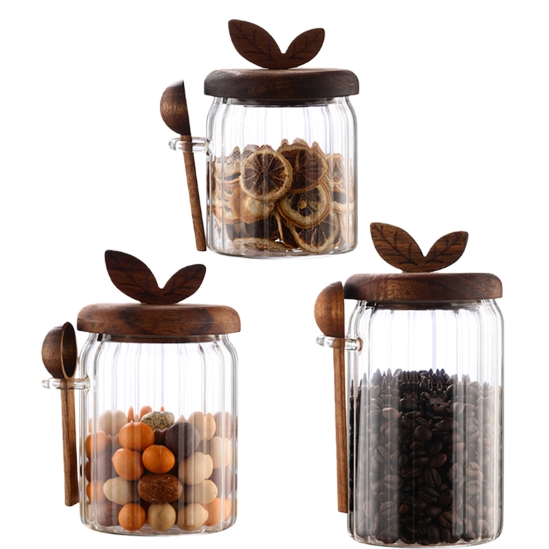 スプーン付きガラス密封ジャー高ホウケイ酸材料密封設計長期食品 - Food Storage For Long Term のレビューと価格
