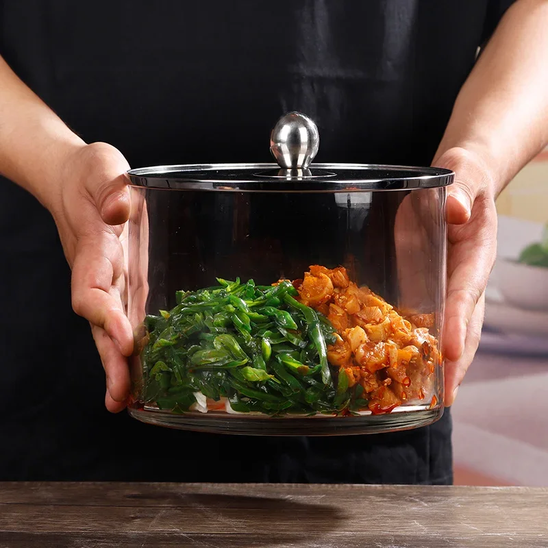 厚いガラスピクルスジャー、蓋付き、業務用キッチン食品保存、ス - Food Storage For Long Term のレビューと価格
