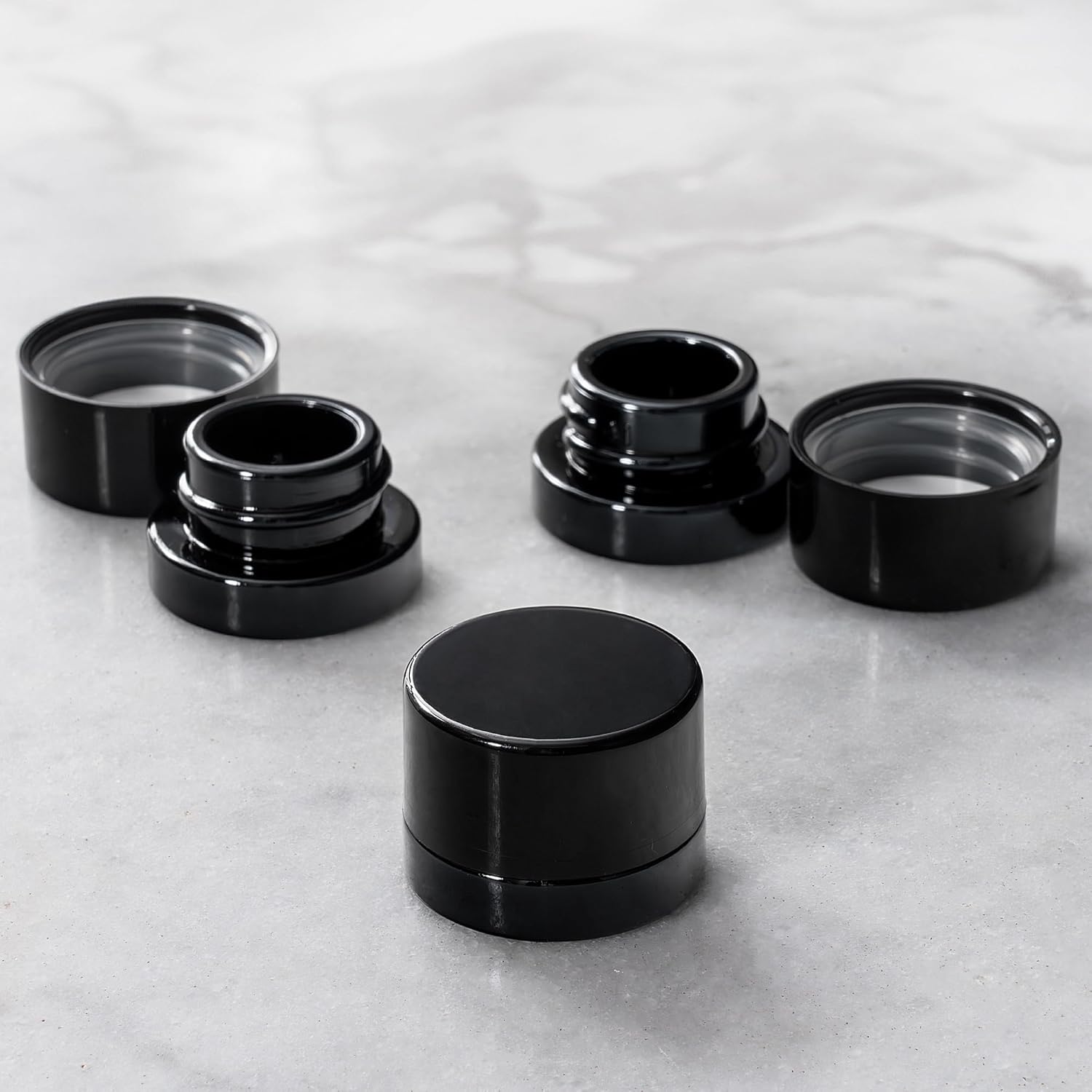 5mlの厚い黒いガラス瓶、チャイルドレジスタント蓋付き -  - Food Storage Containers Glass のレビューと価格