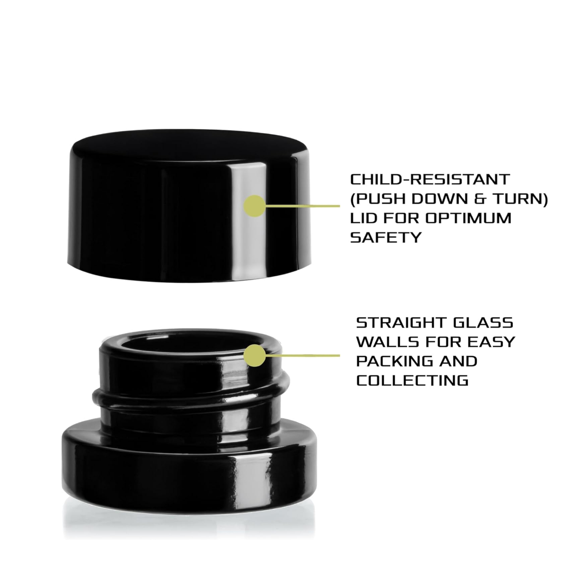 5mlの厚い黒いガラス瓶、チャイルドレジスタント蓋付き -  - Food Storage Containers Glass のレビューと価格
