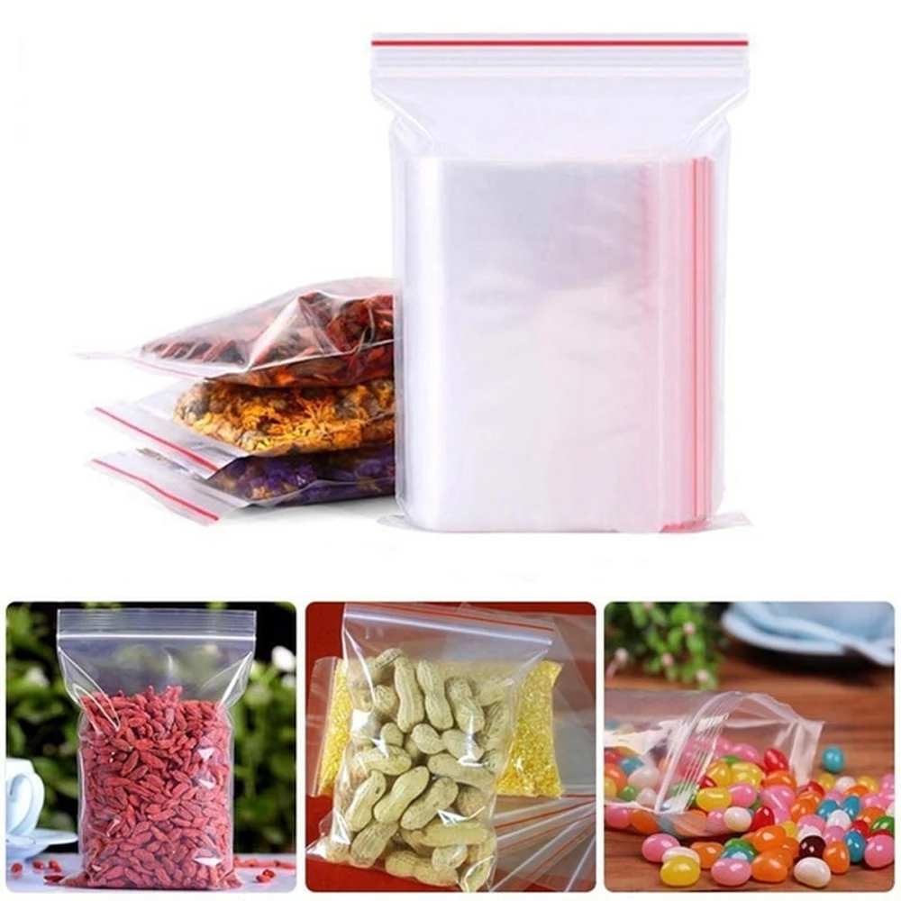 100-1000 個再閉鎖可能な透明バッグ小さなジップロック - Food Storage Lock Box のレビューと価格