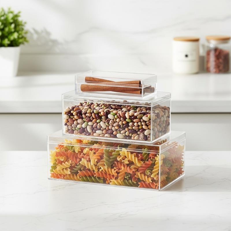 厚みのある長方形アクリル収納ボックス高透明食品ギフト包装植物 - Food Storage Plants のレビューと価格
