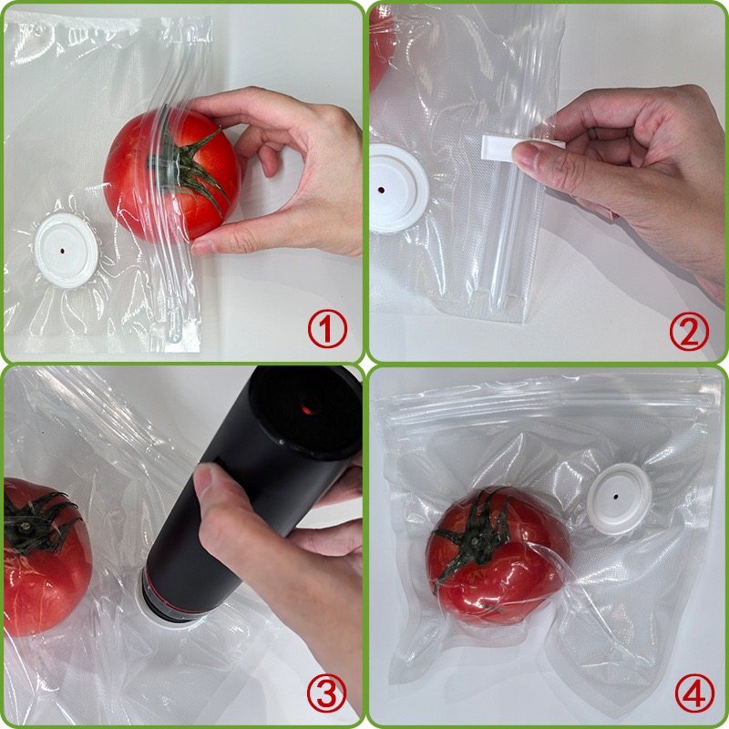 新しい再利用可能な真空保存袋 キッチン野菜果物包装袋 食品シ - Food Storage Vacuum Bags のレビューと価格