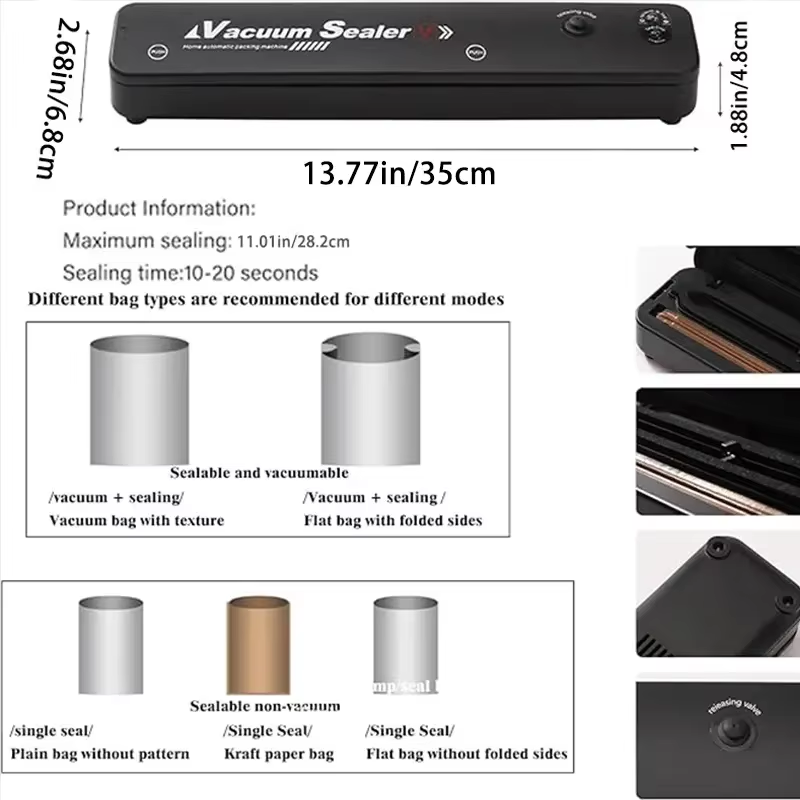 2026年式高品質真空シーラーマシン、2in1モード、食品保 - Food Storage Vacuum Bags のレビューと価格