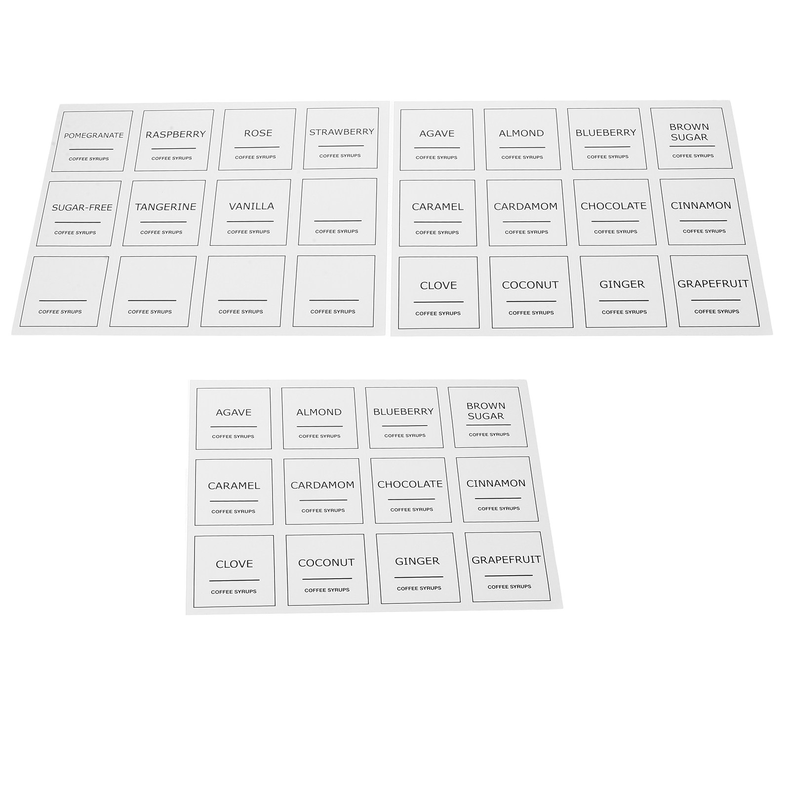 3枚入りプラスチック製コーヒーシロップデカール、防水性、再利 - Food Storage Jar Labels のレビューと価格