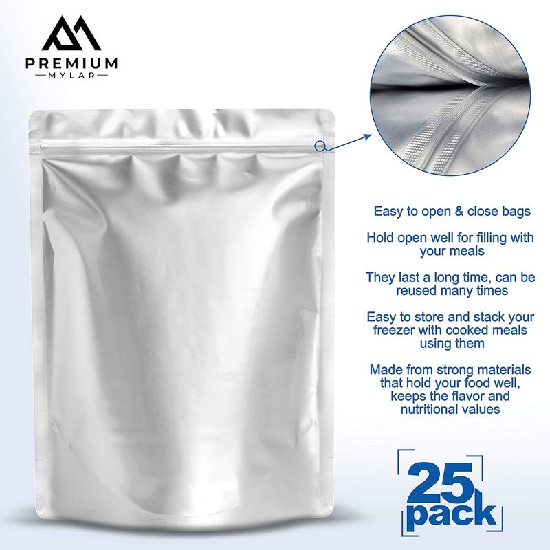 25枚入りマイラーバッグ - 10インチx14インチの気密真 - Food Storage For Long Term のレビューと価格